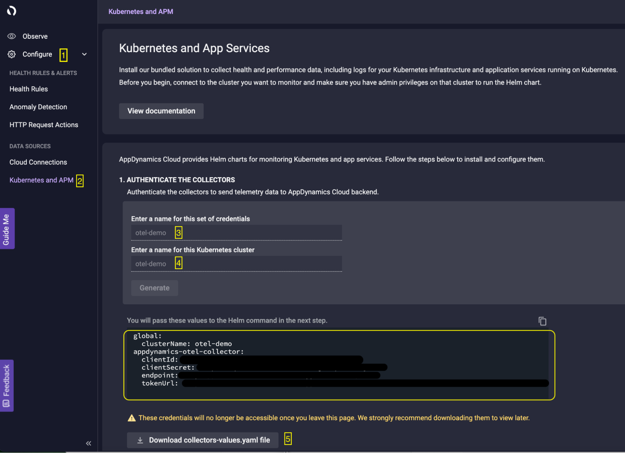 How to observe OpenTelemetry demo app in AppDynamics Cloud